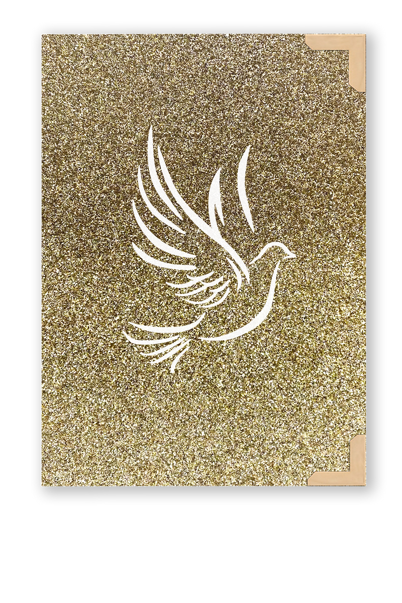 Bíblia Glitter Dourada Pombinha