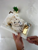 Combo Bíblia Leão Floral - courino