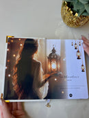 Combo Bíblia Média Courino Lamparina na cor Branca + Placa + Cartela de índice