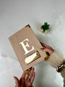 Combo Bíblia Courino Nude com a Inicial - com estrelinhas e Iniciais