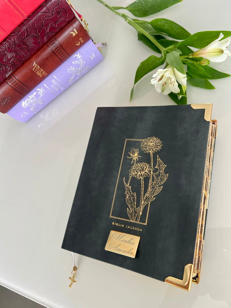 Bíblia Mulheres - Viviane Martinello "Floral grafite"