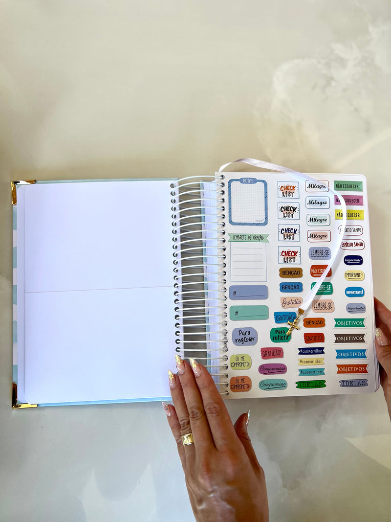 BÍBLIA ANOTE JORNADA CAPA FLORES - PRONTA ENTREGA