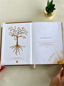 Combo Bíblia Courino Caramelo Arvore da Vida com Cartela de índice e Placa Grande