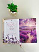 Combo Bíblia Linho Lavandas + placa grande + cartela de índice