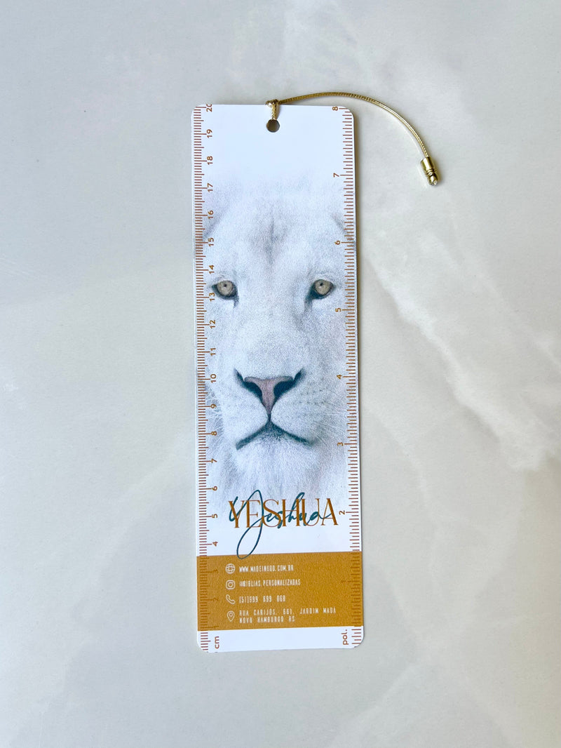Marcador de página leão branco Aslam