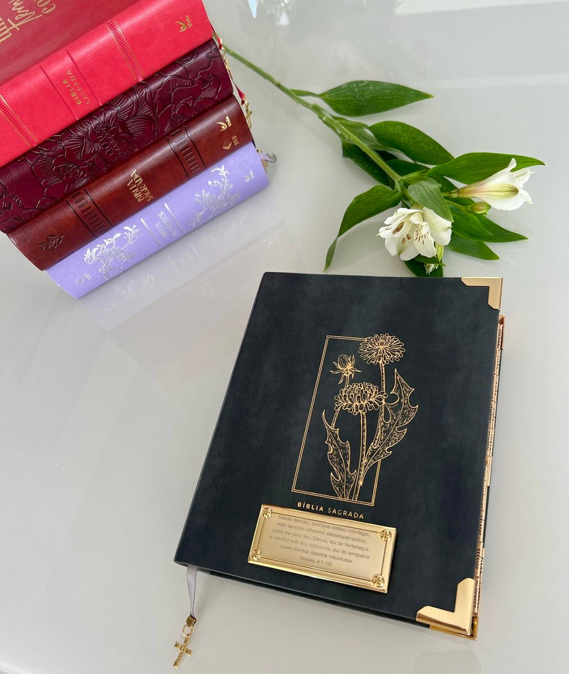 Bíblia Mulheres - Viviane Martinello "Floral grafite"