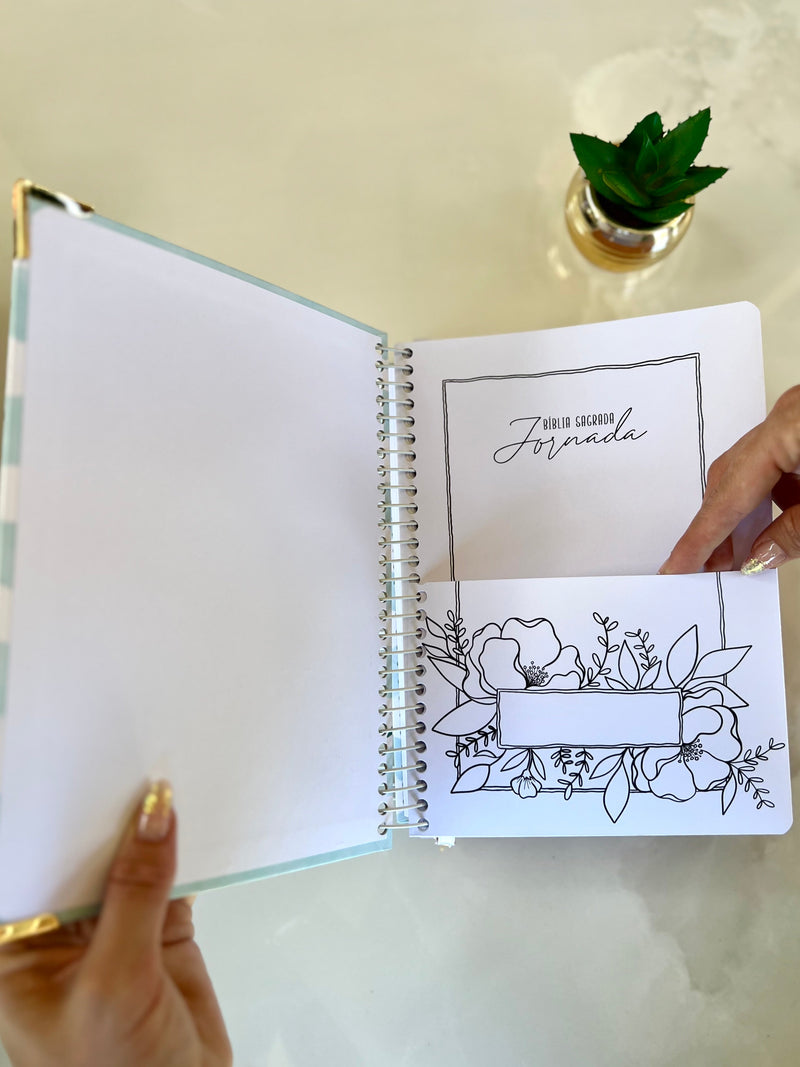 BÍBLIA ANOTE JORNADA CAPA FLORES - PRONTA ENTREGA