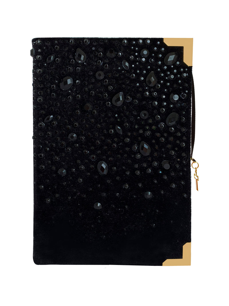 Bíblia Chuva de Benção Veludo Preto - Pedrarias Pretas