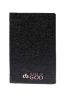 Bíblia Glitter Mar Negro com Nome personalizado em Rosa