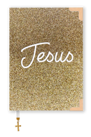 Bíblia Glitter Dourada com Nome Personalizado