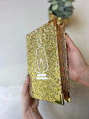 Combo Bíblia Lamparina Glitter Dourado + cartela de índice