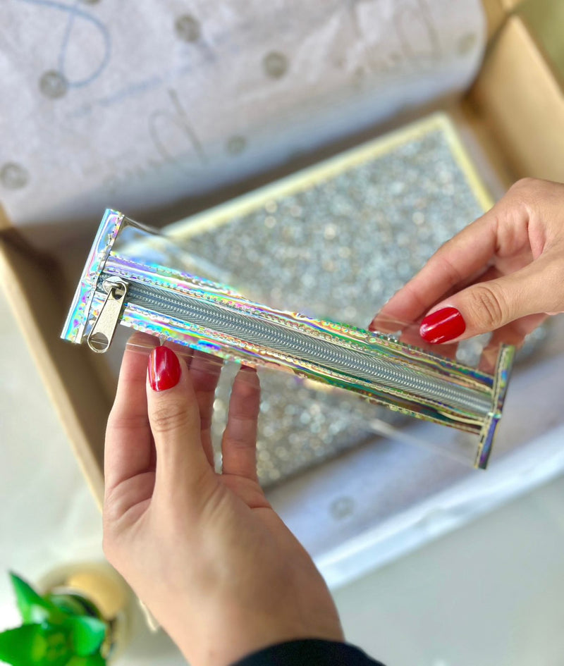 Estojo para bíblia prata furta-cor