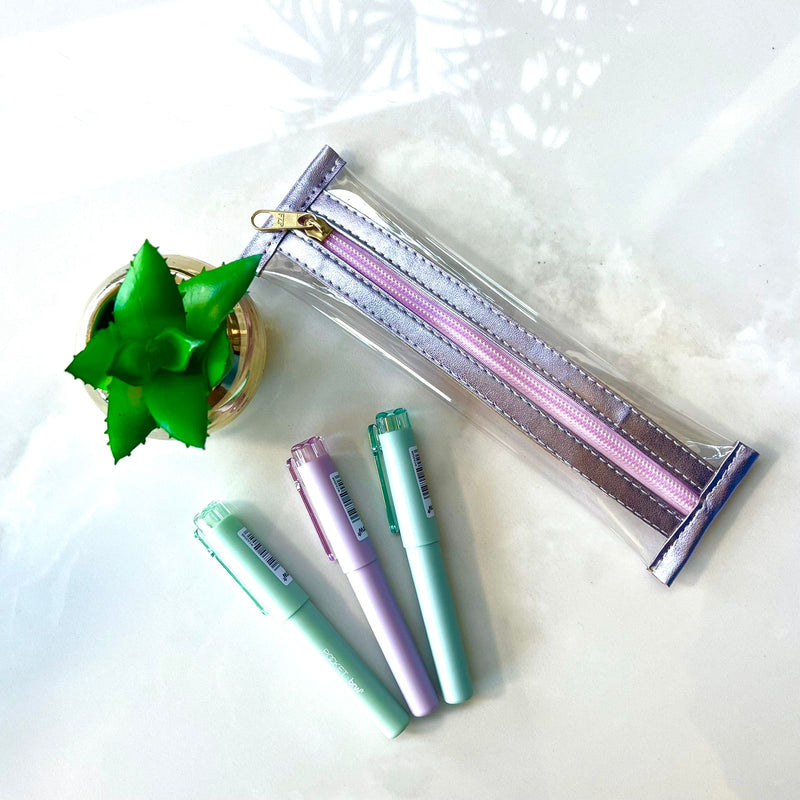 Combo Estojinho + 3 Marcas texto tons pasteis